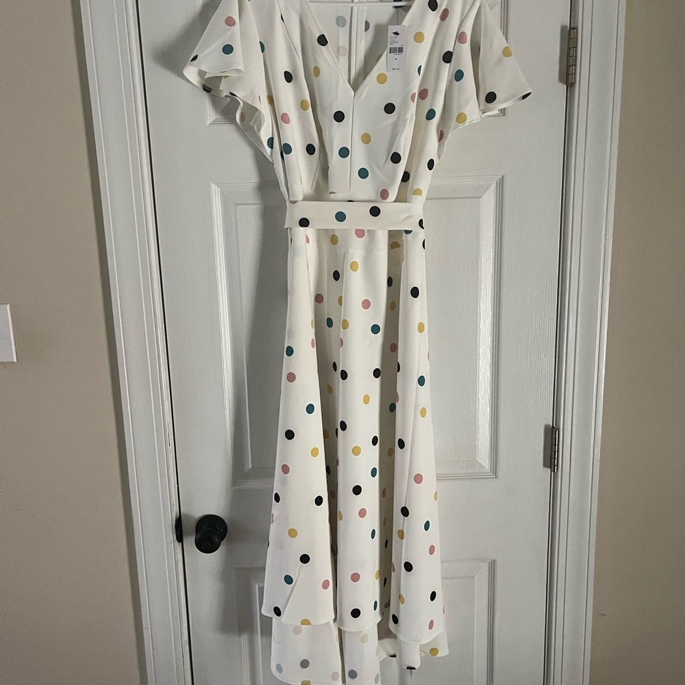 Lane Bryant Cream High Low Wrap Sundress